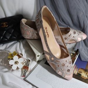 Women’s Pink wedding flat shoes 8&9